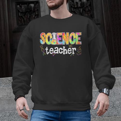 Science Teacher Tie Dye Science Teaching Back To School Men Graphic Sweatshirt - teacherstshirts.com AU