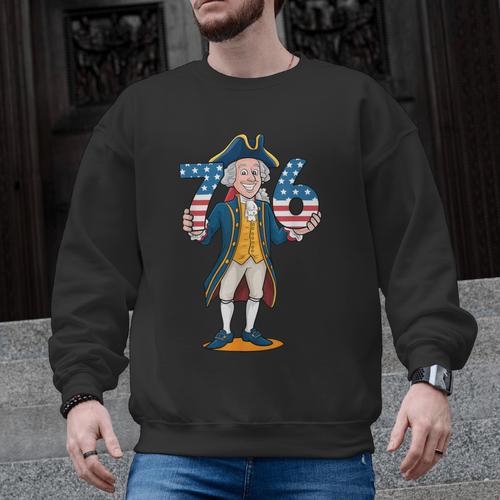 Six Seven 6 7 7 6 George Washington Teacher American Men Graphic Sweatshirt - teacherstshirts.com AU