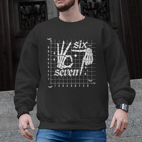 Six Seven Coordinate 67 Skeleton Math Teacher 67 Men Graphic Sweatshirt - teacherstshirts.com
