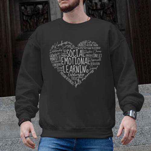 Social Emotional Learning Heart Counselor Teacher SEL Kind Men Graphic Sweatshirt - teacherstshirts.com