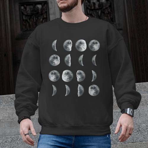 Space Science Student Teacher Leonard Moon Phases Men Women Kids Men Graphic Sweatshirt - teacherstshirts.com UK
