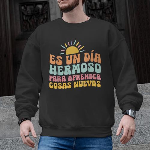Spanish Multilingual Teacher Dual Languages Bilingual Men Graphic Sweatshirt - teacherstshirts.com CA