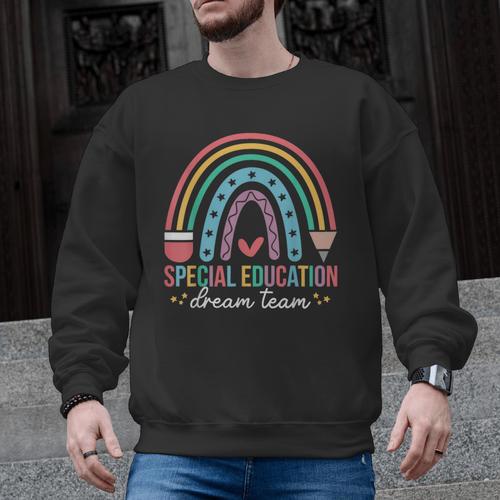 Special Education Dream Team Rainbow SPED Teacher Autism Men Graphic Sweatshirt - teacherstshirts.com AU