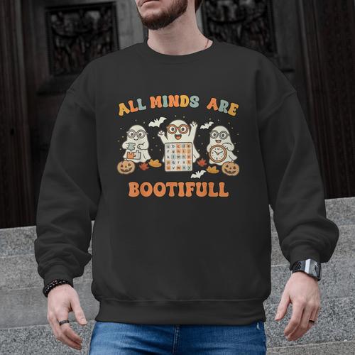 Special Education All Minds SPED Teacher Ghost Halloween Men Graphic Sweatshirt - teacherstshirts.com