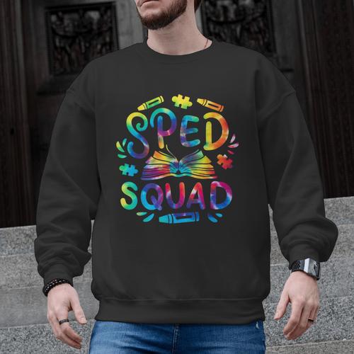 Special Education Teacher Sped Squad SPED Teacher Tie Dye Men Graphic Sweatshirt - teacherstshirts.com AU