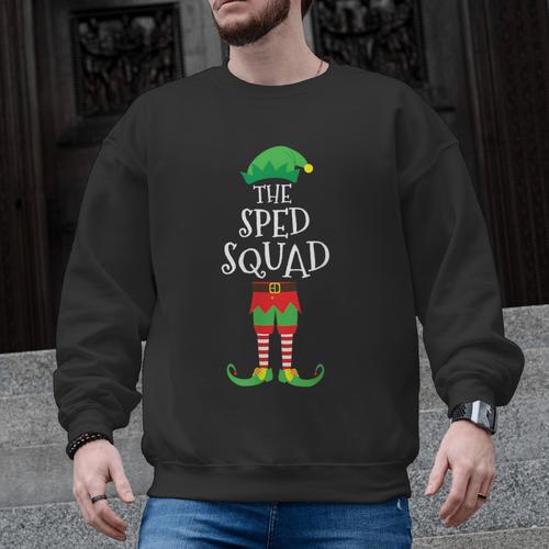 SPED Squad Elf Teacher Matching Christmas Party Pajama Men Graphic Sweatshirt - teacherstshirts.com