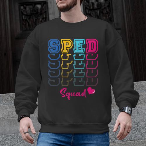 SPED Squad Proud Special Education Para Teacher Colorful Men Graphic Sweatshirt - teacherstshirts.com