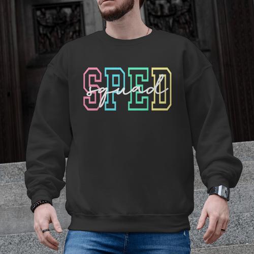 SPED Squad Team SPED Teacher Special Education Teacher Men Graphic Sweatshirt - teacherstshirts.com AU