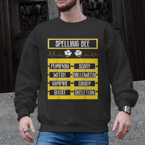 Spelling Bee Halloween Teachers Bee Spelling Competition Men Graphic Sweatshirt - teacherstshirts.com UK