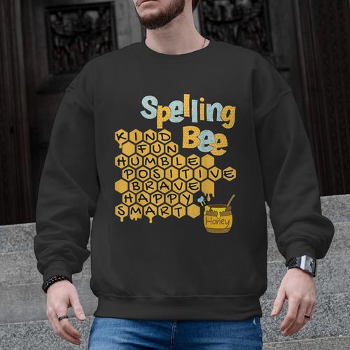 Spelling Bee Kind Positive Kindness Women Teacher Men Graphic Sweatshirt - teacherstshirts.com AU