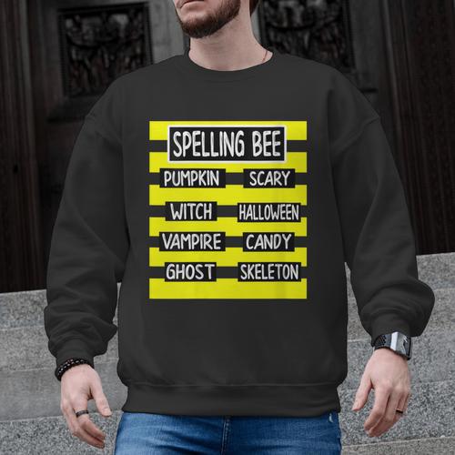 Spelling Bee Pun Halloween Costume For Teachers Men Graphic Sweatshirt - teacherstshirts.com