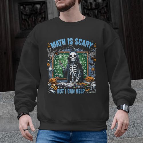 Spooky Halloween Math Teacher Men Graphic Sweatshirt - teacherstshirts.com