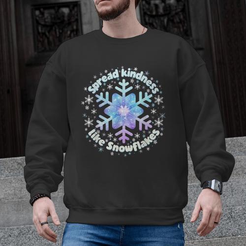Spread Kindness Like Snowflakes Christmas Teacher Unity Day Men Graphic Sweatshirt - teacherstshirts.com AU
