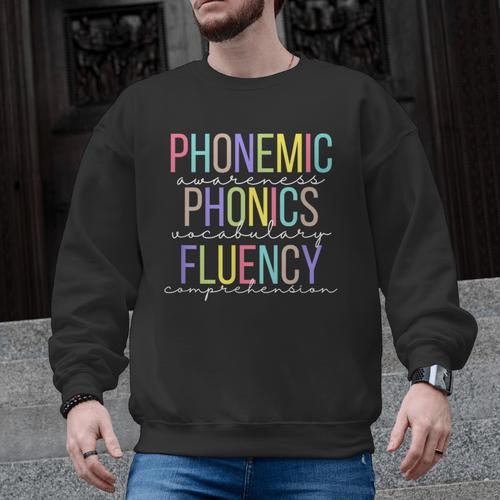 Spring Easter Reading Teacher Science Of Reading Men Graphic Sweatshirt - teacherstshirts.com AU