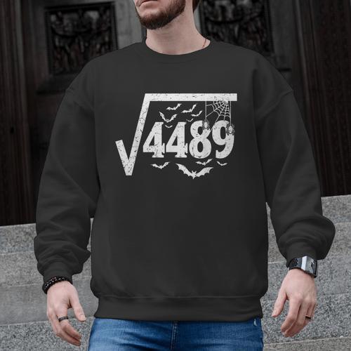 Square Root 4489 Halloween Meme 67 Math Teacher Men Graphic Sweatshirt - teacherstshirts.com CA