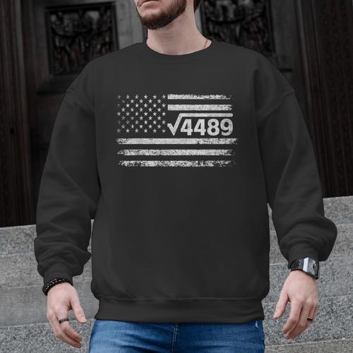 Square Root 4489 Slang Math Teacher Six Seven 6 7 USA Flag Men Graphic Sweatshirt - teacherstshirts.com CA