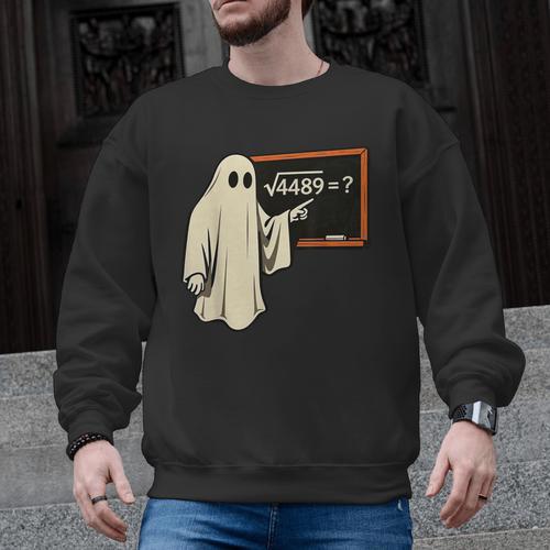Square Root 67 Ghost Math Teacher 4489 Meme Halloween Men Graphic Sweatshirt - teacherstshirts.com