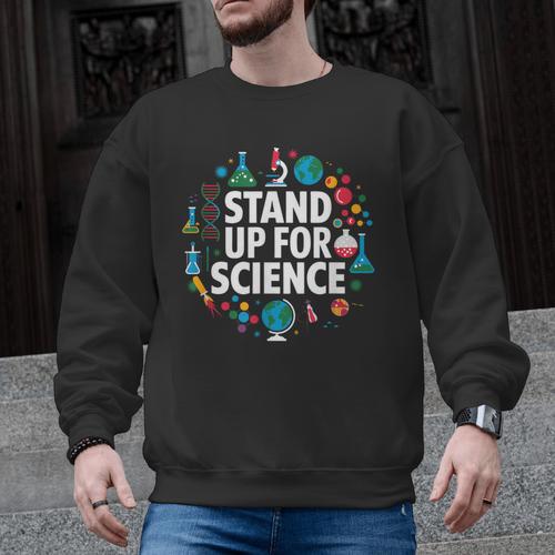 Stand Up For Science STEM Advocacy Pro Scientific Teacher Men Graphic Sweatshirt - teacherstshirts.com AU