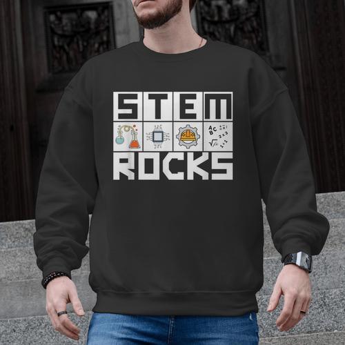STEM Rocks Science Technology Engineering Math STEM Teacher Men Graphic Sweatshirt - teacherstshirts.com AU