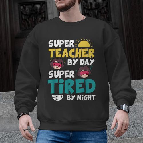 Super Hero Teacher Superheroes Men Graphic Sweatshirt - teacherstshirts.com CA