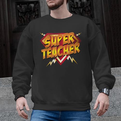 Super Teacher Superhero Back To School Teacher's Men Graphic Sweatshirt - teacherstshirts.com AU