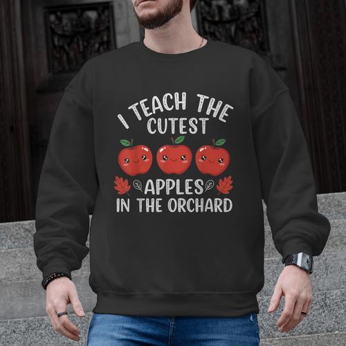 I Teach The Cutest Apples In The Orchard Cute Fall Teacher Men Graphic Sweatshirt - teacherstshirts.com