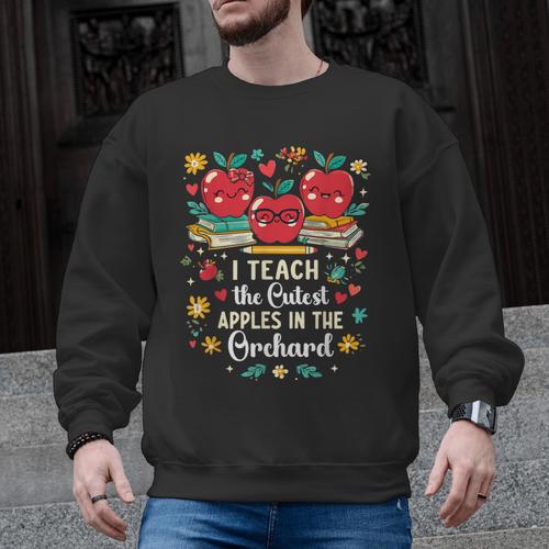 I Teach The Cutest Apples In The Orchard Cute Fall Teacher Men Graphic Sweatshirt - teacherstshirts.com AU
