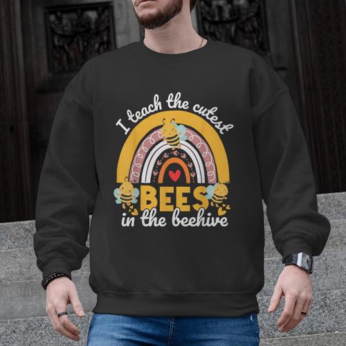I Teach The Cutest Bees In The Beehive Teachers Day Men Graphic Sweatshirt - teacherstshirts.com AU