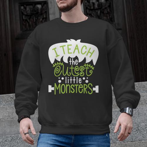 I Teach The Cutest Little Monsters Halloween Teacher Spooky Men Graphic Sweatshirt - teacherstshirts.com AU