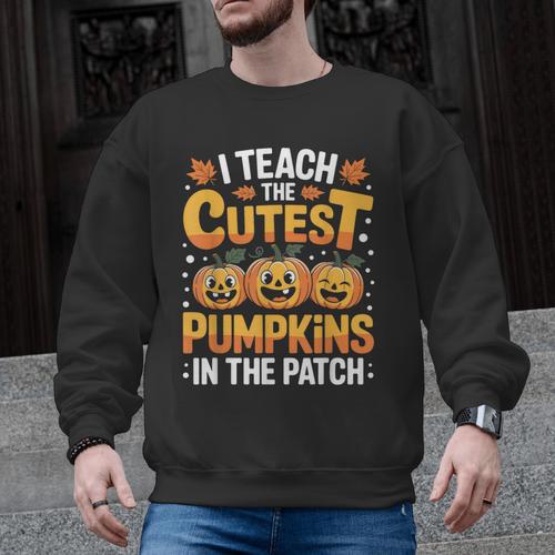 I Teach The Cutest Pumpkins Shirt Teachers Halloween Men Graphic Sweatshirt - teacherstshirts.com