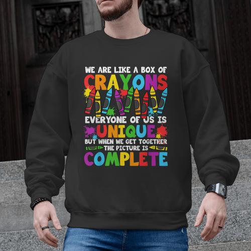 Teacher We Are Like A Box Of Crayons Back To School Men Graphic Sweatshirt - teacherstshirts.com