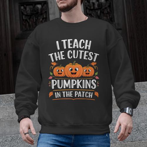 Teacher Halloween I Teach The Cutest Pumpkins In The Patch Men Graphic Sweatshirt - teacherstshirts.com UK
