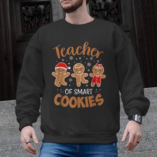 Teacher Of Smart Cookies Gingerbread Christmas Teacher Cute Men Women Kids Men Graphic Sweatshirt - teacherstshirts.com AU