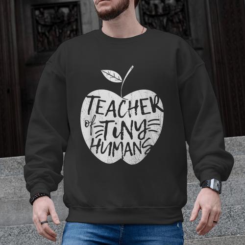 Teacher Of Tiny Humans Preschool Kindergarten Teacher Men Graphic Sweatshirt - teacherstshirts.com UK