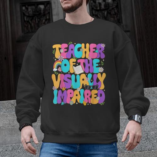 Teacher Of The Visually Impaired Blindness Awareness Men Graphic Sweatshirt - teacherstshirts.com