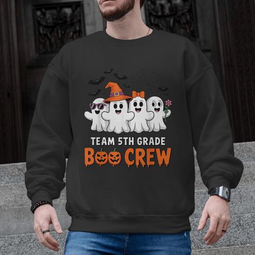 Team 5th Grade Boo Crew Halloween Teacher Student Costume Men Graphic Sweatshirt - teacherstshirts.com UK