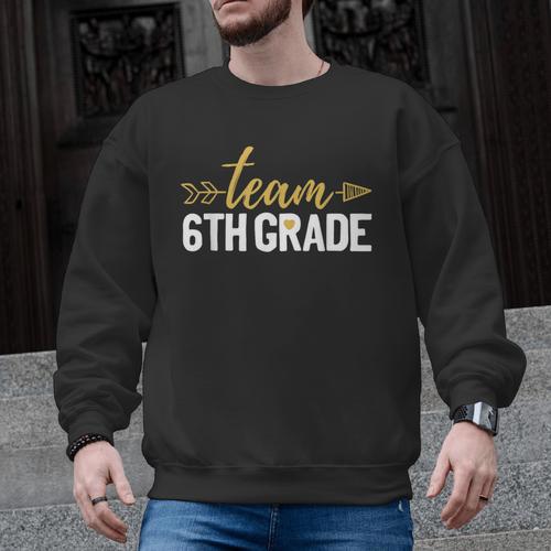 Team 6th Grade Hello Sixth Grade Crew Squad Teacher Kids Men Graphic Sweatshirt - teacherstshirts.com UK