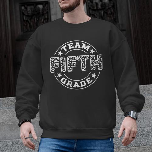 Team Fifth Grade Teacher Student Squad Team 5th Grade School Men Graphic Sweatshirt - teacherstshirts.com UK