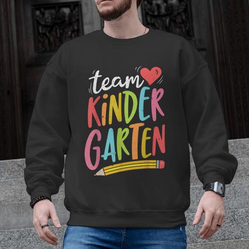 Team Kindergarten Teacher Student Back To School Men Graphic Sweatshirt - teacherstshirts.com DE