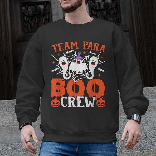 Team Para Boo Crew Halloween Ghost Paraprofessional Teacher Men Graphic Sweatshirt - teacherstshirts.com