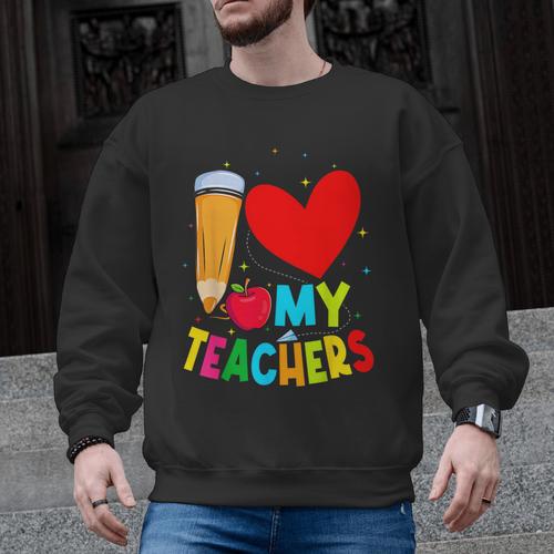 Teens Graduation I Heart My Teachers I Love My Teachers Men Graphic Sweatshirt - teacherstshirts.com DE