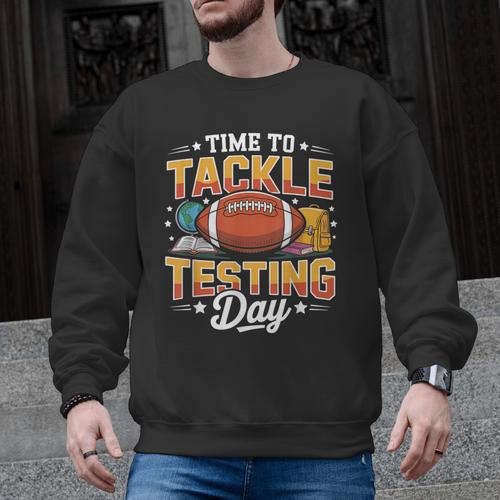Test Day State Football Tackle Testing Day Sports Teacher Men Graphic Sweatshirt - teacherstshirts.com CA
