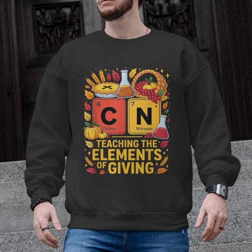 Thanksgiving 67 Meme Science Teacher Periodic Table Women Men Graphic Sweatshirt - teacherstshirts.com UK