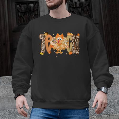 Thanksgiving Turkey Teach Thankful Teacher Girly Bow Women Men Graphic Sweatshirt - teacherstshirts.com UK