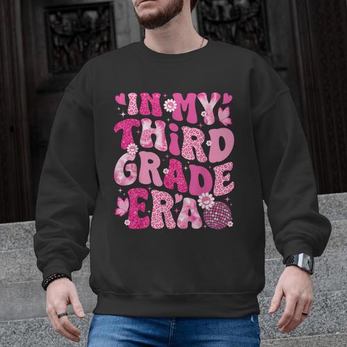In My Third Grade Era Teachers Women Back To School Girls Men Graphic Sweatshirt - teacherstshirts.com CA