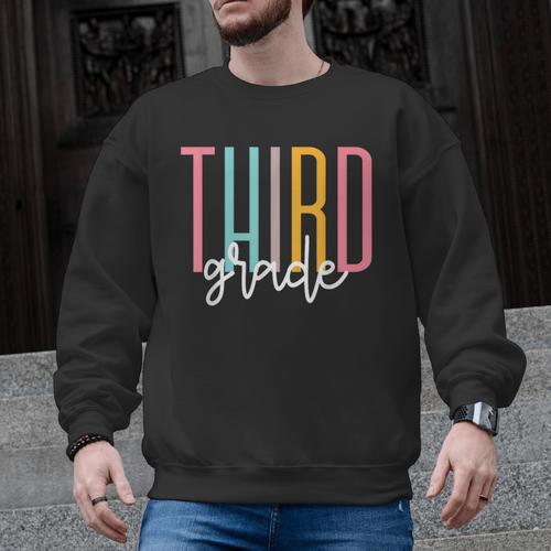 Third Grade Girls Boys Teacher Team 3rd Grade Squad Men Graphic Sweatshirt - teacherstshirts.com UK