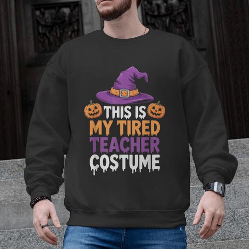 This Is My Tired Teacher Costume Halloween Men Graphic Sweatshirt - teacherstshirts.com UK