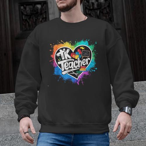 TK Teacher Transitional Kindergarten Heart Back To School Men Graphic Sweatshirt - teacherstshirts.com AU