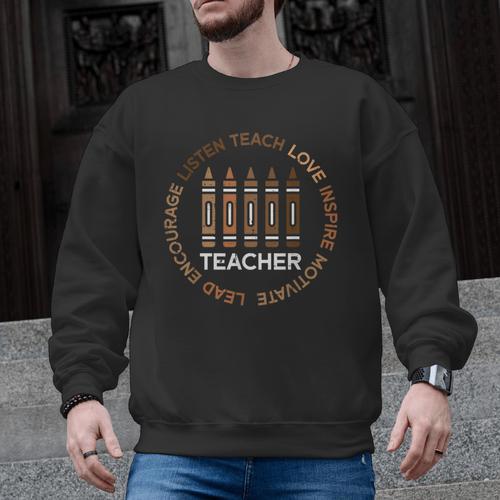 History Teacher Teach Love African American Men Women Men Graphic Sweatshirt - teacherstshirts.com