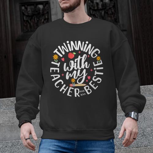 Twin Day For Spirit Week Teacher Bestie Matching Men Graphic Sweatshirt - teacherstshirts.com AU